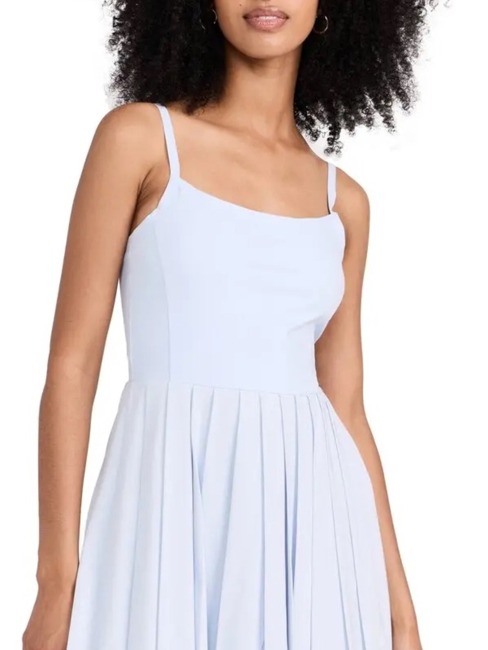 Outdoor Voices Light Blue Pleated Mini Dress with Spaghetti Straps